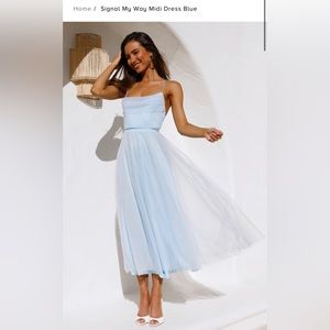 Hello Molly light blue Midi tulle dress